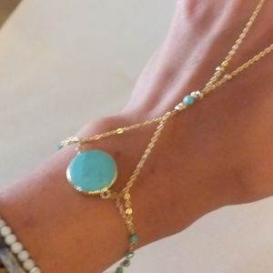 Turquoise Bracelet with Finger Lasso